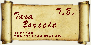 Tara Boričić vizit kartica